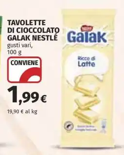 Coop TAVOLETTE DI CIOCCOLATO GALAK NESTLÉ offerta