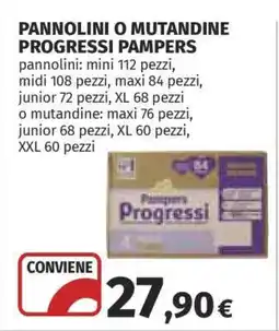 Coop Pannolini o Mutandine Progressi Pampers offerta