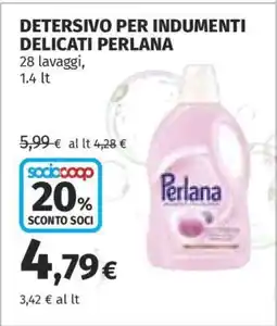 Coop DETERSIVO PER INDUMENTI DELICATI PERLANA offerta