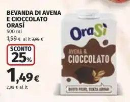Coop BEVANDA DI AVENA E CIOCCOLATO ORASÌ offerta