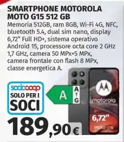 Coop SMARTPHONE MOTOROLA MOTO G15 512 GB offerta