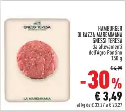 Conad HAMBURGER DI RAZZA MAREMMANA GNESSI TERESA offerta