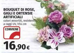 Coop BOUQUET DI ROSE, GIGLI E ORTENSIE ARTIFICIALI offerta