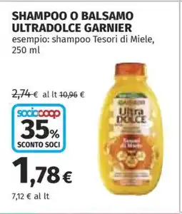 Coop SHAMPOO O BALSAMO ULTRADOLCE GARNIER offerta
