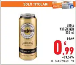 Conad BIRRA WARSTEINER 500 ml offerta