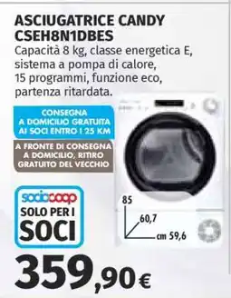 Coop ASCIUGATRICE CANDY CSEH8N1DBES offerta
