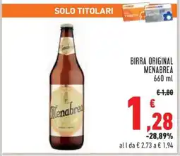 Conad BIRRA ORIGINAL MENABREA offerta