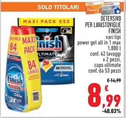 Conad Detersivo per Lavastoviglie Finish offerta