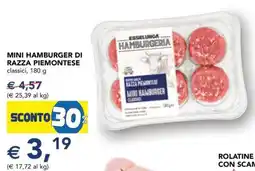 Esselunga MINI HAMBURGER DI RAZZA PIEMONTESE offerta