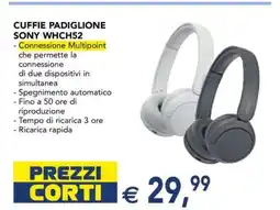 Esselunga CUFFIE PADIGLIONE SONY WHCH52 offerta