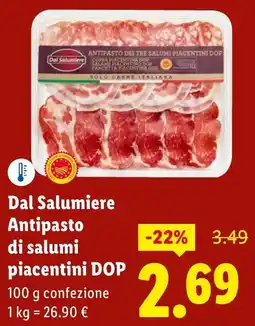 Lidl Dal Salumiere Antipasto di salumi piacentini DOP offerta