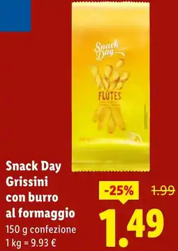 Lidl Snack Day Grissini con burro al formaggio offerta