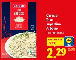 Lidl Carosio Riso superfino Arborio offerta