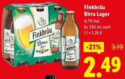Lidl Finkbräu Birra Lager offerta
