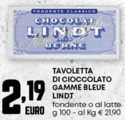 Pam Tavoletta di cioccolato gamme bleue LINDT offerta