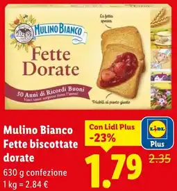 Lidl Mulino Bianco Fette biscottate dorate offerta