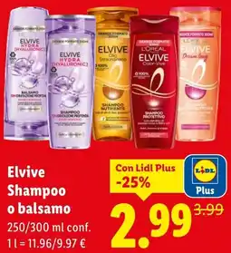 Lidl Elvive Shampoo o balsamo offerta