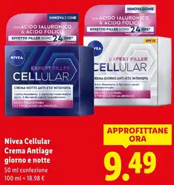 Lidl Nivea Cellular Crema Antiage giorno e notte offerta