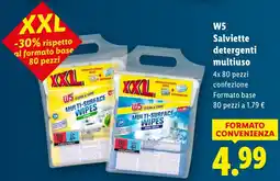Lidl W5 Salviette detergenti multiuso offerta