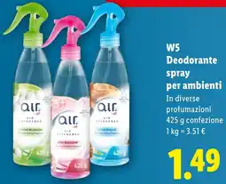 Lidl W5 Deodorante spray per ambienti offerta