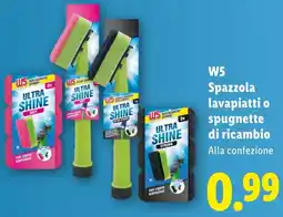 Lidl W5 Spazzola lavapiatti o spugnette di ricambio offerta