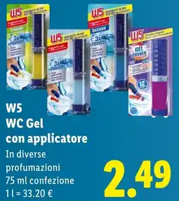Lidl W5 WC Gel con applicatore offerta