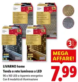 Lidl LIVARNO home Tenda o rete luminosa a LED offerta