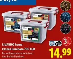 Lidl LIVARNO home Catena luminosa 700 LED offerta