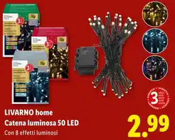 Lidl LIVARNO home Catena luminosa 50 LED offerta