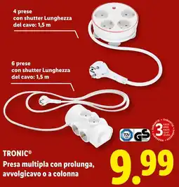 Lidl TRONIC Presa multipla con prolunga, avvolgicavo o a colonna offerta