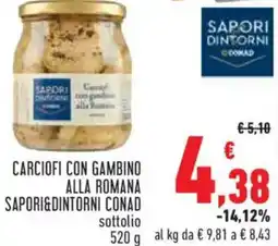 Conad City Carciofi con gambino alla romana SAPORI&DINTORNI CONAD offerta