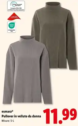 Lidl esmara Pullover in velluto da donna offerta