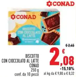 Conad City Biscotto con cioccolato al latte CONAD offerta