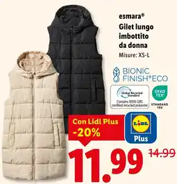 Lidl esmara Gilet lungo imbottito da donna offerta