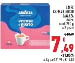 Conad City Caffè crema e gusto lavazza dolce offerta