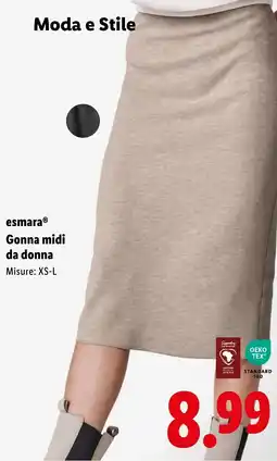 Lidl esmara Gonna midi da donna offerta