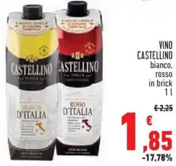 Conad City VINO CASTELLINO bianco, rosso in brick offerta
