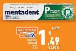 Conad City Dentifricio MENTADENT offerta