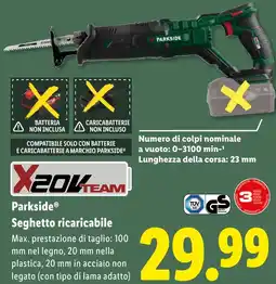 Lidl Parkside Seghetto ricaricabile offerta