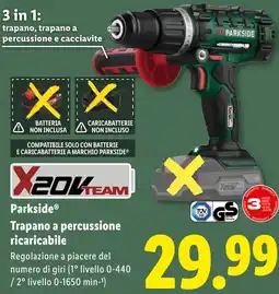Lidl Parkside Trapano a percussione ricaricabile offerta