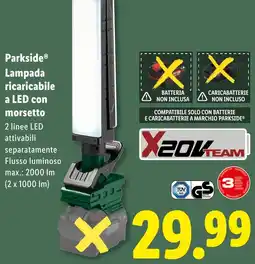 Lidl Parkside Lampada ricaricabile a LED con morsetto offerta
