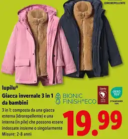 Lidl lupilu Giacca invernale 3 in 1 da bambini offerta