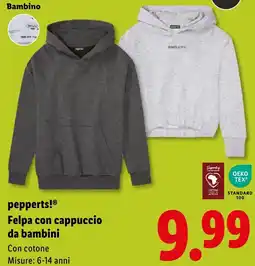 Lidl pepperts! Felpa con cappuccio da bambini offerta