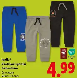 Lidl lupilu Pantaloni sportivi da bambino offerta