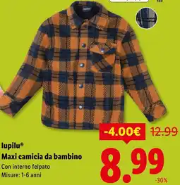 Lidl lupilu Maxi camicia da bambino offerta