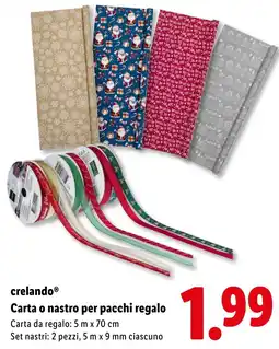 Lidl crelando Carta o nastro per pacchi regalo offerta