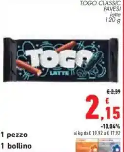 Conad City Togo classic pavesi latte offerta