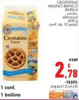 Conad City Crostatine mulino bianco barilla cacao, albicocca offerta