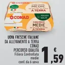 Conad City Uova fresche italiane da allevamento a terra CONAD offerta