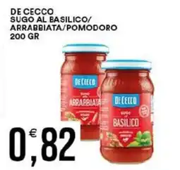 Vantaggio Cash&Carry De cecco sugo al basilico/ arrabbiata/pomodoro offerta